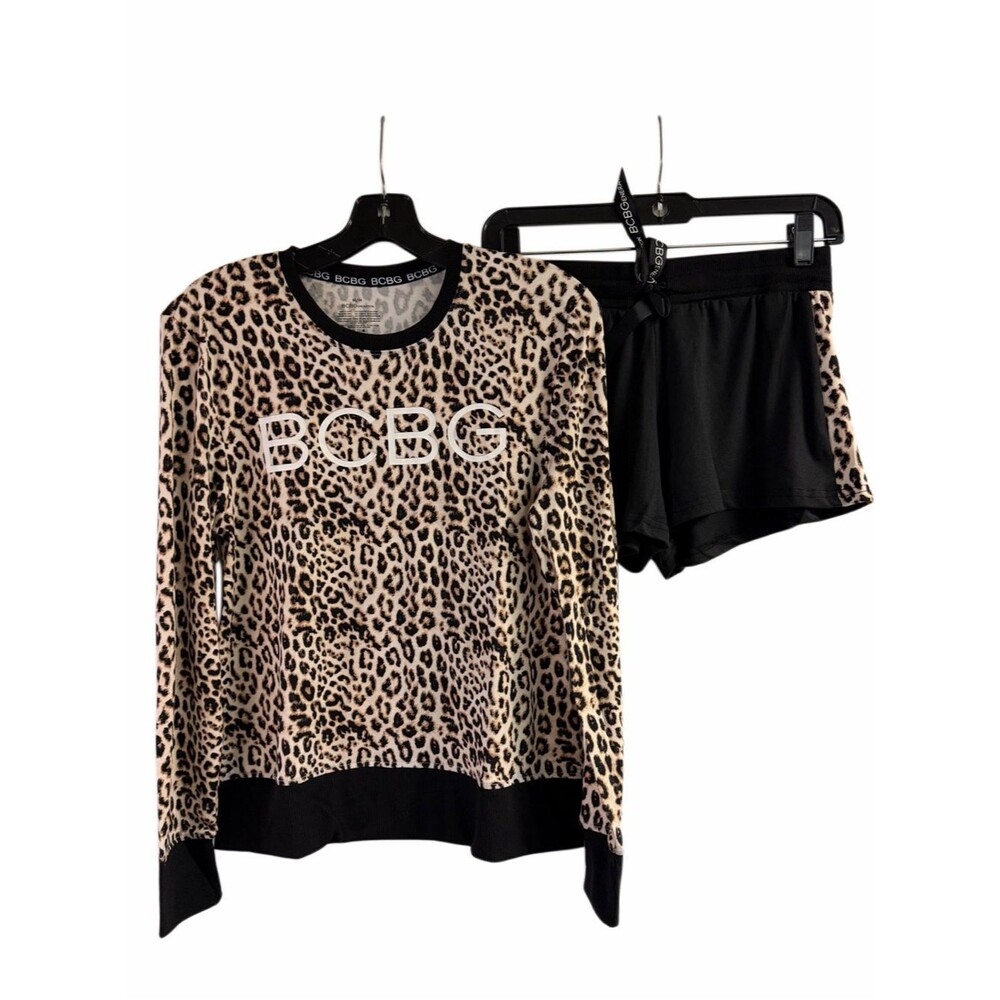 NWT BCBG BCBGeneration Animal Print Pajama Short Set Super Soft Size M